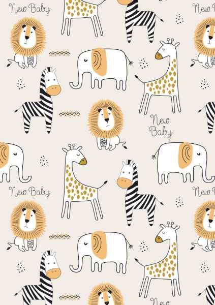 Wrapping Paper - New Baby Safari