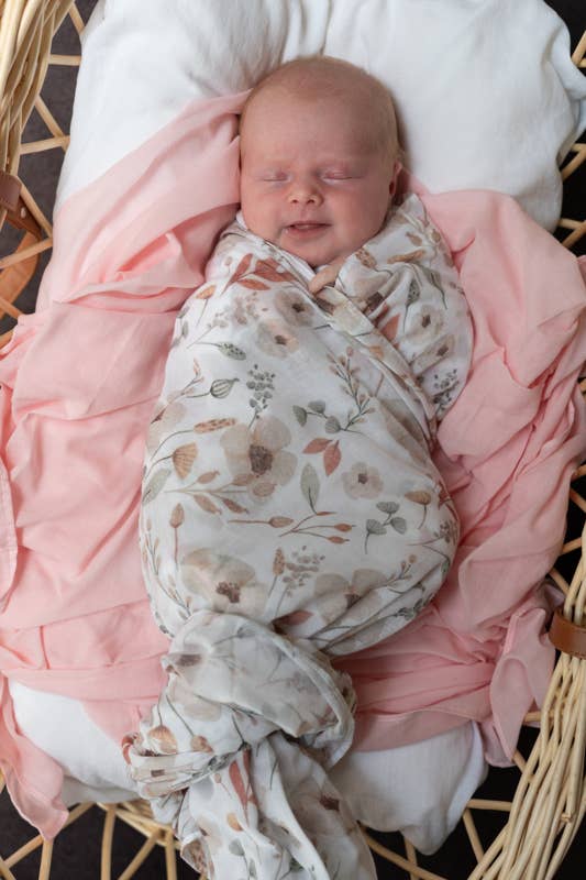 Boho Floral Muslin Wrap Swaddle