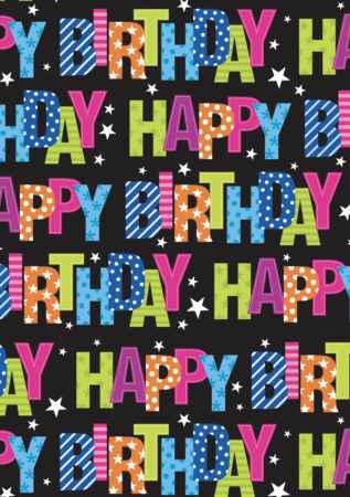 Wrapping Paper - Neon Happy Birthday