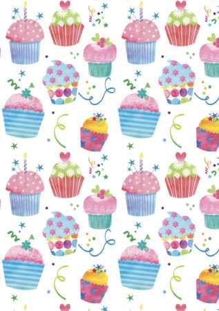 Wrapping Paper - Colourful Cupcakes