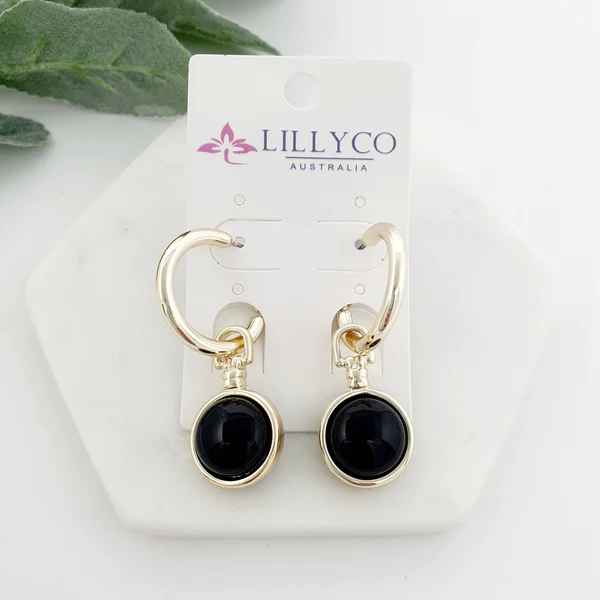 BLACK BEAD REMOVABLE EARRING**