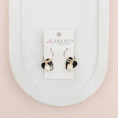 Gold Heart, Pearl & Ring (3 in 1) Earring**