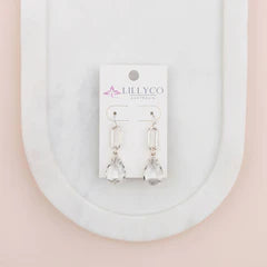 Silver Link with Crystal Drop Earring