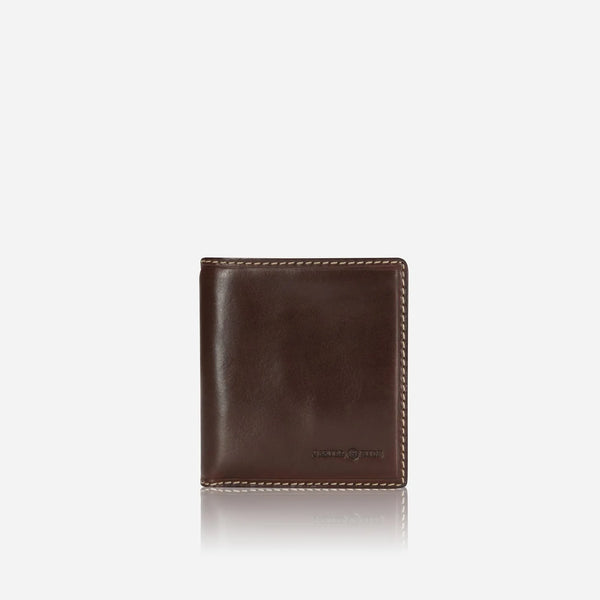Slim Bifold Mocha Card Holder with Coin