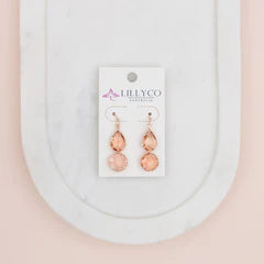 Rose Gold Pink Crystal Earring