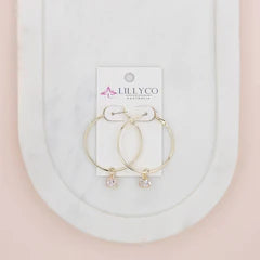 Gold Hoop & Crystal Earring