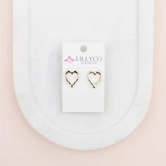 Gold Open Heart Earring