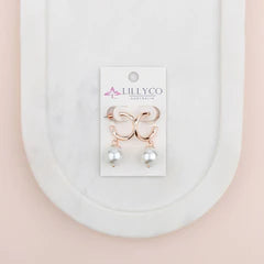 Rose Gold Ring & Drop Pearl Earring**