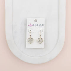 Gold Crystal Bling Heart Earring