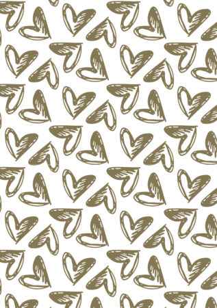 Wrapping Paper - Gold Hearts