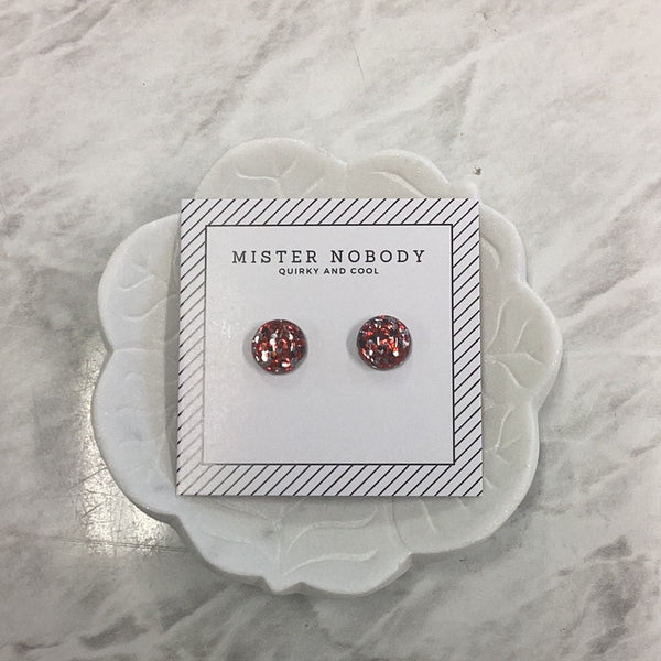 'MISTER NOBODY' Glitter Earring - Red