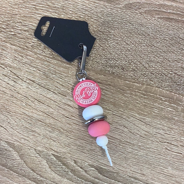 Keyring - ' Bad Bi*ch' Pink