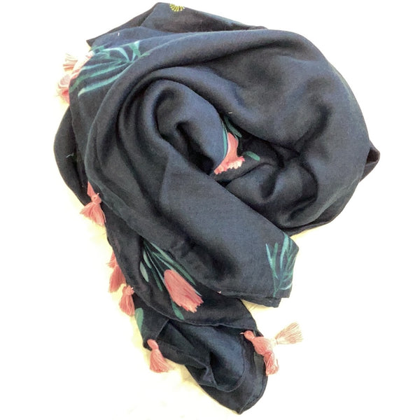 Navy Protea Scarf