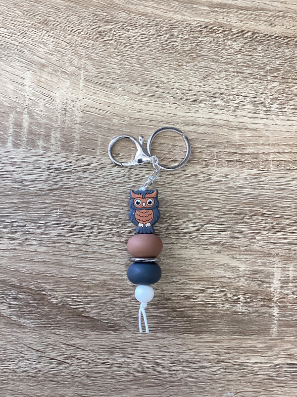 Keyring - Owl Grey