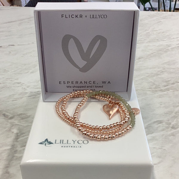 "I Love Esperance" Matt Rose Gold Bracelet - Flickr + Lillyco Branded (Esperance Beaches Inspired)**