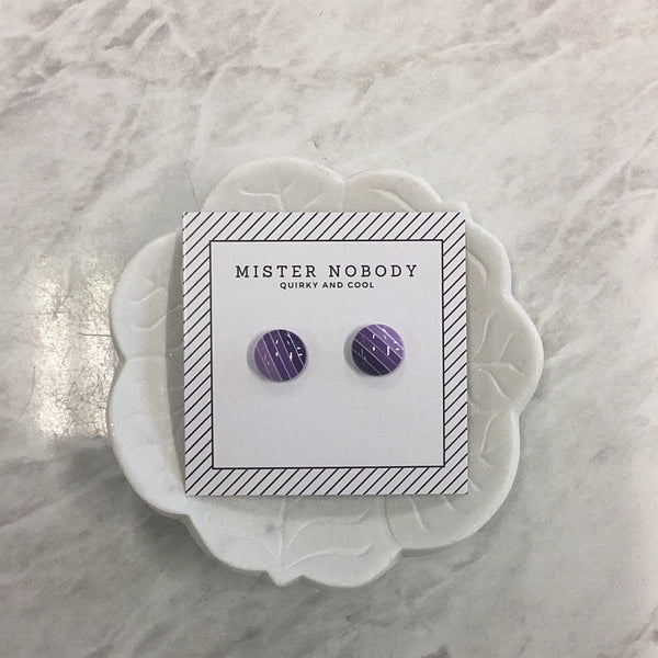 'MISTER NOBODY' Earring - Purple Stripes