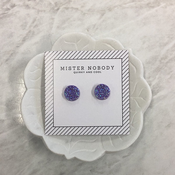 'MISTER NOBODY' Earring - Purple Crystal