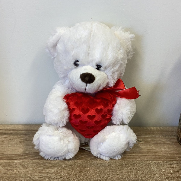 White Bear With Love Heart Print Heart