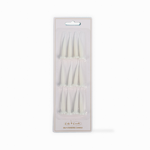 White Bullet Birthday Cake Candles