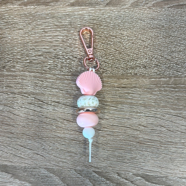 Keyring - Shell Pink with Floral