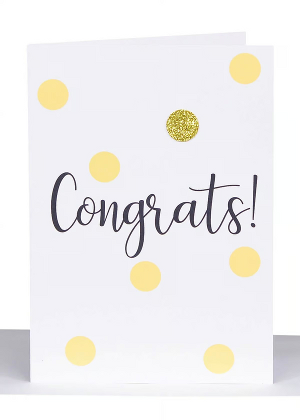 Congrats! Greeting Card - Glitter Circle