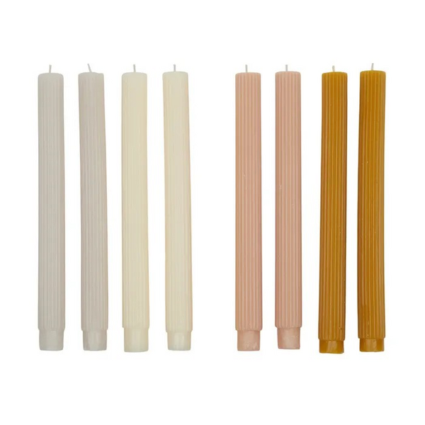 Ribbed Set 4 Candle Light Tones