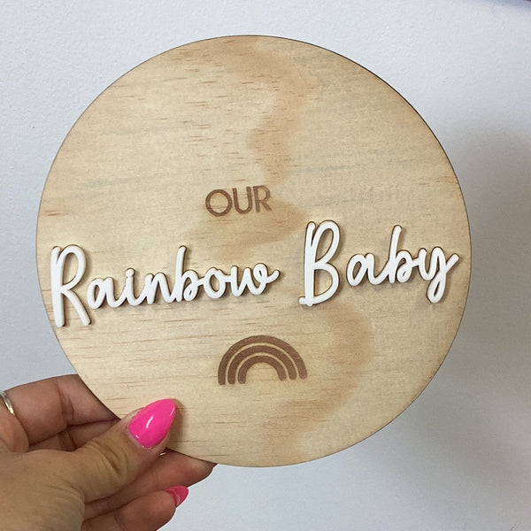 Announcement Disc - 'Our Rainbow Baby'