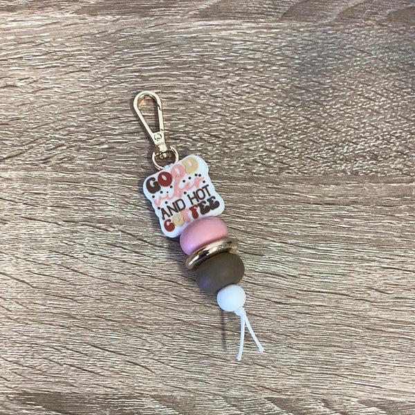 Keyring - ' Good Vibes and Hot Coffee'