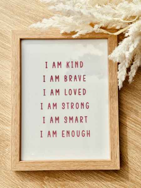 Oak Affirmation Frame - Colour Engraved