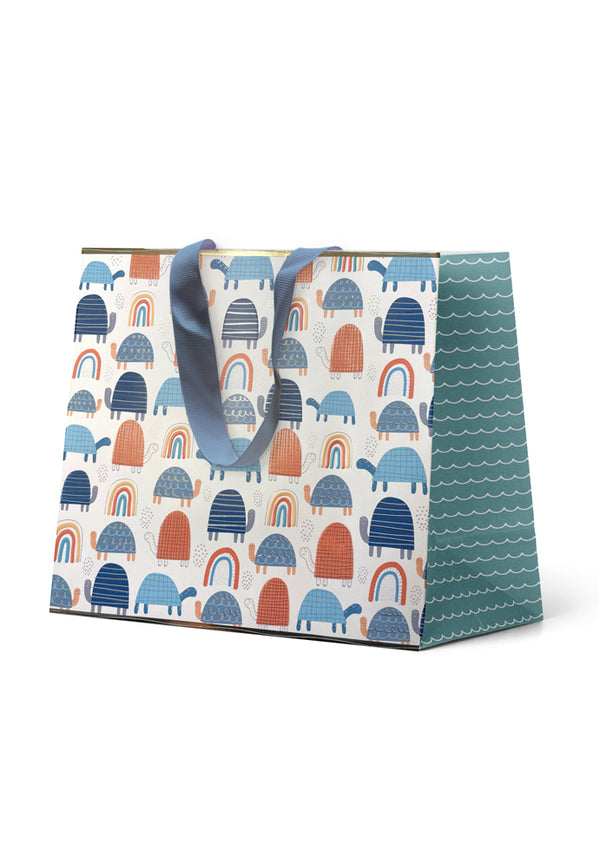 Premium Gift Bag Large: Embossed & Foiled Turtles