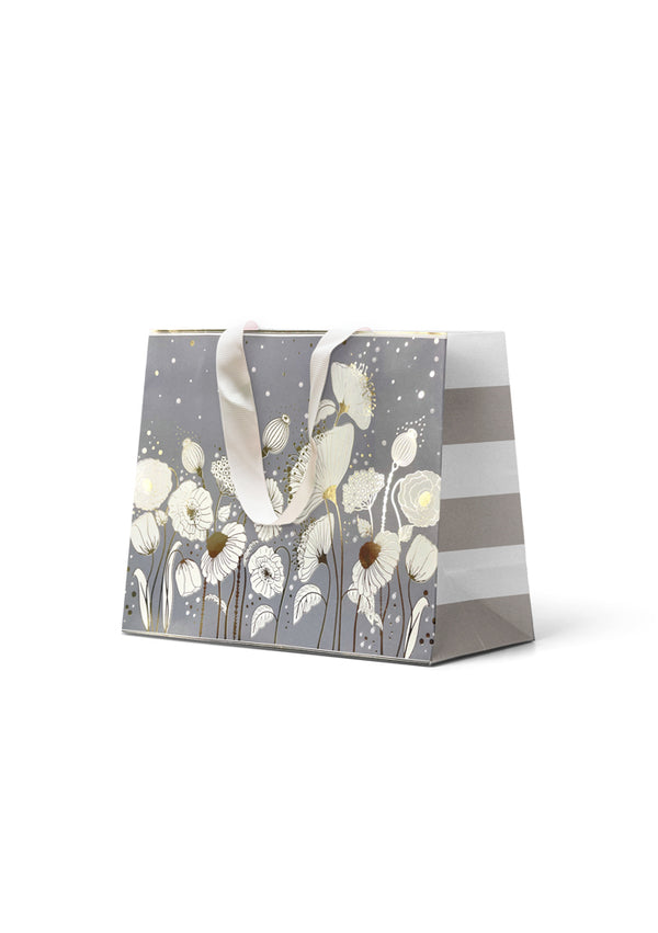 Premium Gift Bag Medium: Embossed & Foiled Gold Flowers