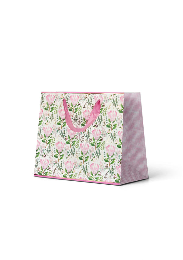 Premium Gift Bag Medium: Embossed & Foiled Protea Pattern