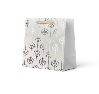 Gift Bag Small: Foiled Gold Circle Pattern