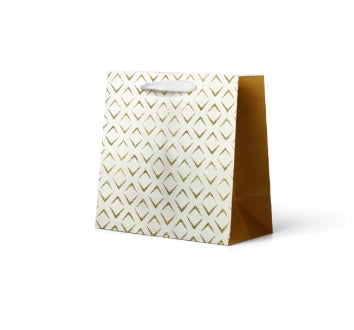 Gift Bag Small: Foiled Diamond Pattern