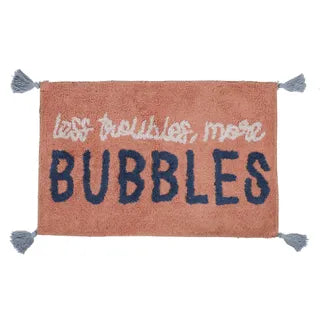 Bathmat "Less Troubles More Bubbles"