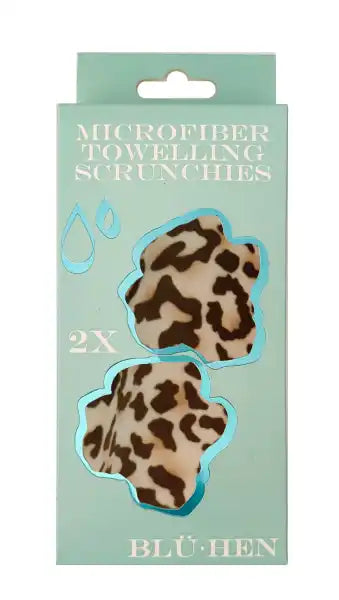 Bluhen - Leopard Print Towling Scrunchie 2 pack