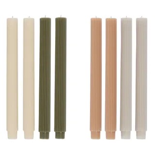Ribbed Set 4 Candle Earth Tones