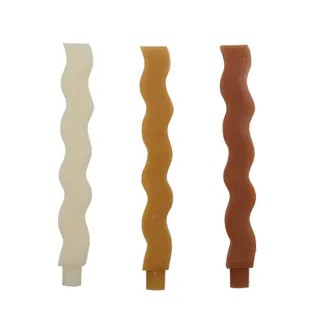 Wave Set of 3 Dinner Candle - Earth Tones