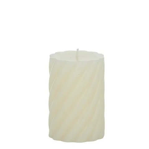 Twist Pillar Candle Ivory