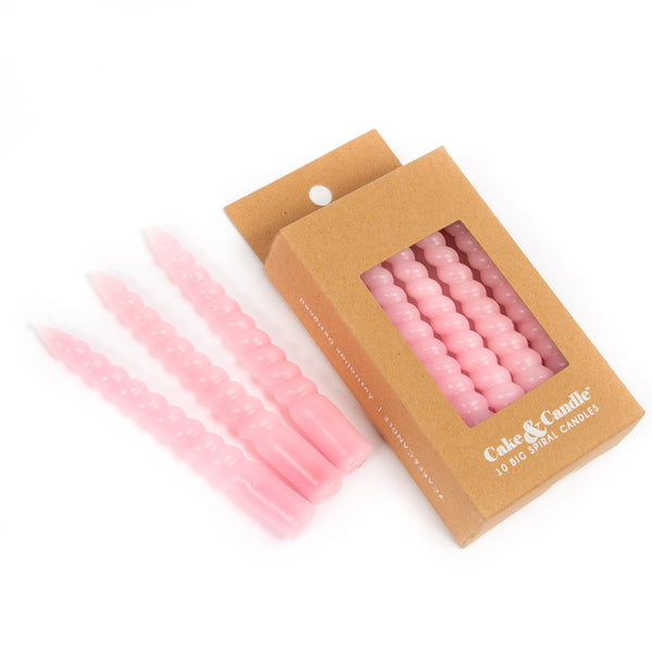Pink Large Spiral cake Candle - 10cm