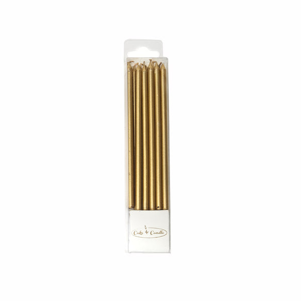 Tall Gold Cake Candles - 12cm