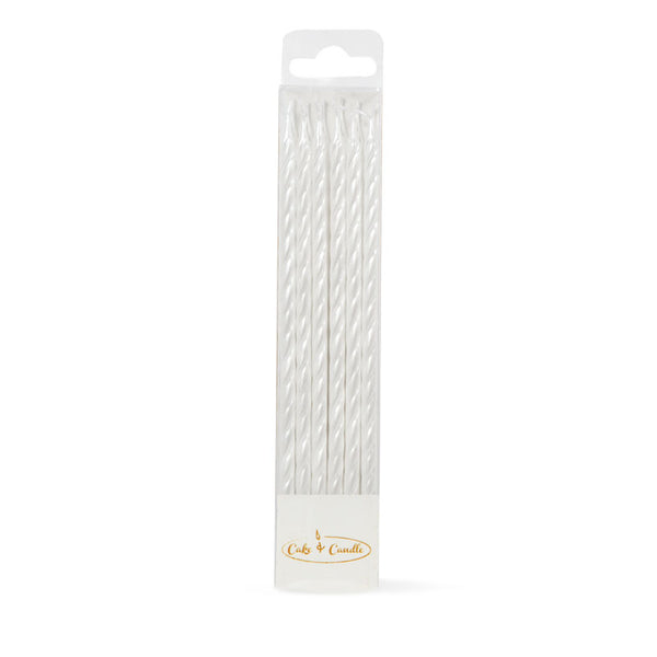 White Spiral Cake Candles
