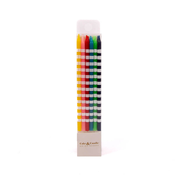 Bright Striped Cake Candles
