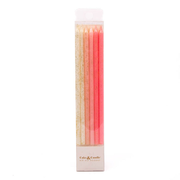 Pink Glitter Dipped Cake Candles