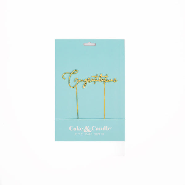Gold Metal Cake Topper - "Congratulations"