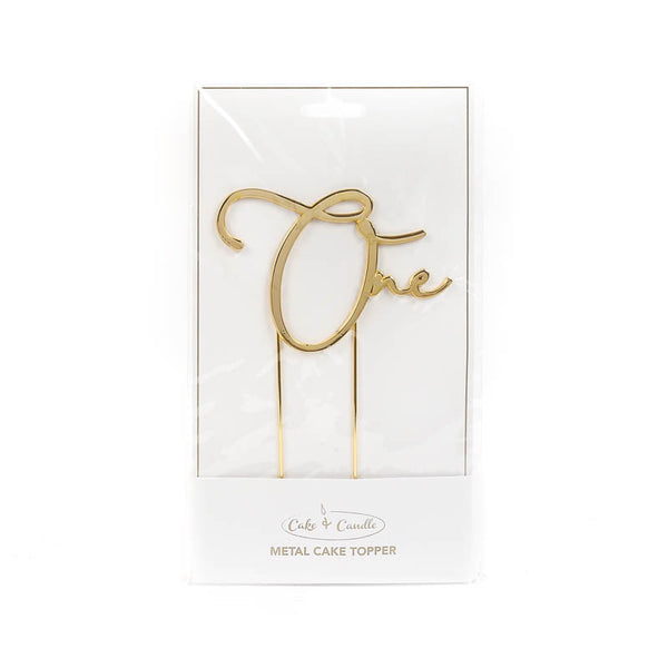 "One" Gold Metal Cake Topper