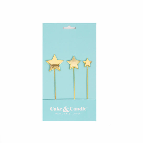 Gold Stars Metal Cake Topper