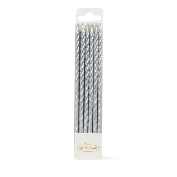 Silver Spiral Cake Candles