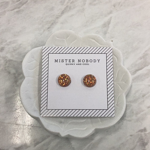 'MISTER NOBODY' Glitter Earring - Orange