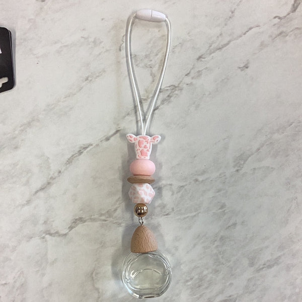 Hanging Car diffuser With Light Pink Cow Bead - Stardust